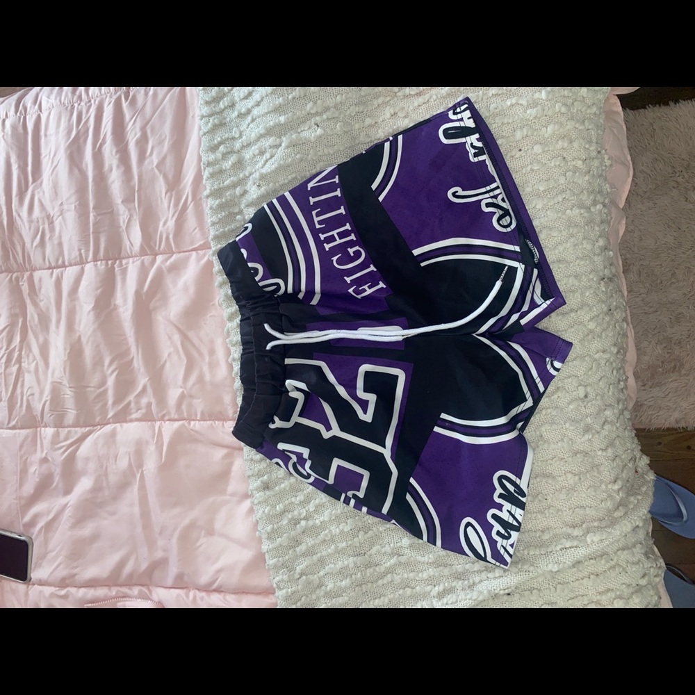 shein graphic basket ball shorts.